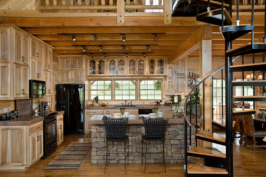log cabin kitchen decor