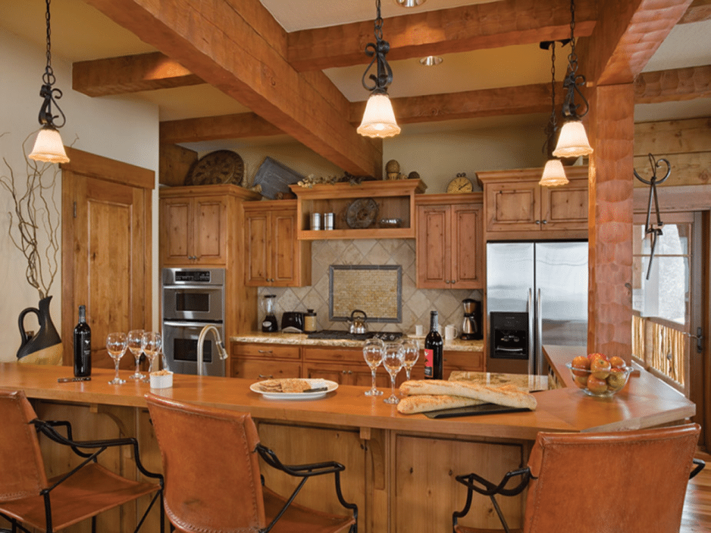 l-shaped cabin kitchen design